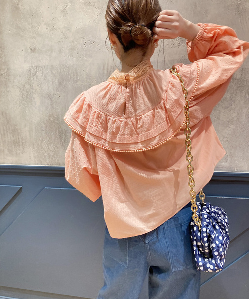 IENA LA BOUCLE(イエナラブークル)の「IENA LA BOUCLE ドビードットレースブラウス◆(シャツ/ブラウス・レディース・ピンク/ホワイト・FREE)」の16枚目の写真