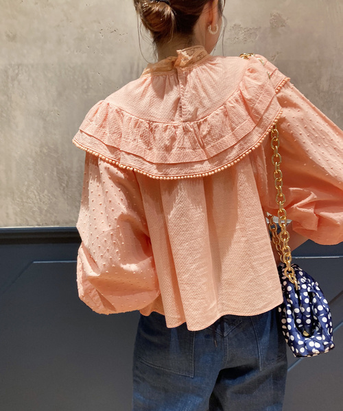 セール】IENA LA BOUCLE ドビードットレースブラウス◇（シャツ