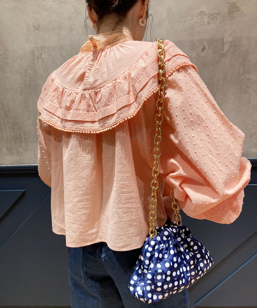 IENA LA BOUCLE(イエナラブークル)の「IENA LA BOUCLE ドビードットレースブラウス◆(シャツ/ブラウス・レディース・ピンク/ホワイト・FREE)」の12枚目の写真