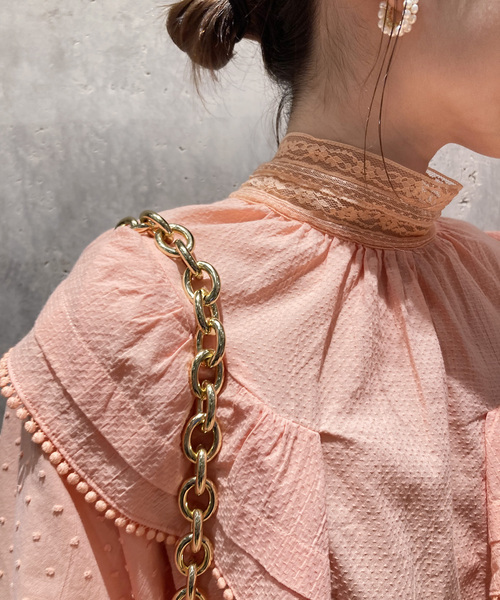 IENA LA BOUCLE(イエナラブークル)の「IENA LA BOUCLE ドビードットレースブラウス◆(シャツ/ブラウス・レディース・ピンク/ホワイト・FREE)」の7枚目の写真