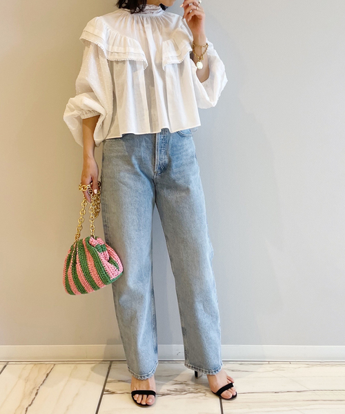 IENA LA BOUCLE(イエナラブークル)の「IENA LA BOUCLE ドビードットレースブラウス◆(シャツ/ブラウス・レディース・ピンク/ホワイト・FREE)」の4枚目の写真