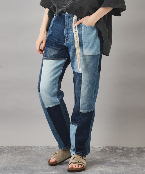 TOBILA(トビラ)の「11.25ozミックスデニムテーパードパンツユニセックス(デニムパンツ・レディース・インディゴブルー・M/L)」の2枚目の写真