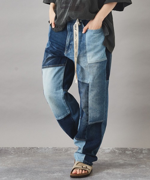 TOBILA(トビラ)の「11.25ozミックスデニムテーパードパンツユニセックス(デニムパンツ・レディース・インディゴブルー・M/L)」の9枚目の写真
