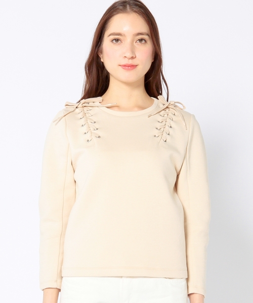 Another Edition（アナザーエディション）の「レースアッププルオーバー/AEBC レースUP PO◆（Tシャツ/カットソー・レディース・ホワイト/グレー/ベージュ・フリー）」の15枚目の写真