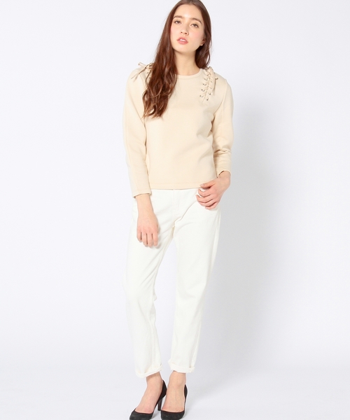 Another Edition（アナザーエディション）の「レースアッププルオーバー/AEBC レースUP PO◆（Tシャツ/カットソー・レディース・ホワイト/グレー/ベージュ・フリー）」の17枚目の写真