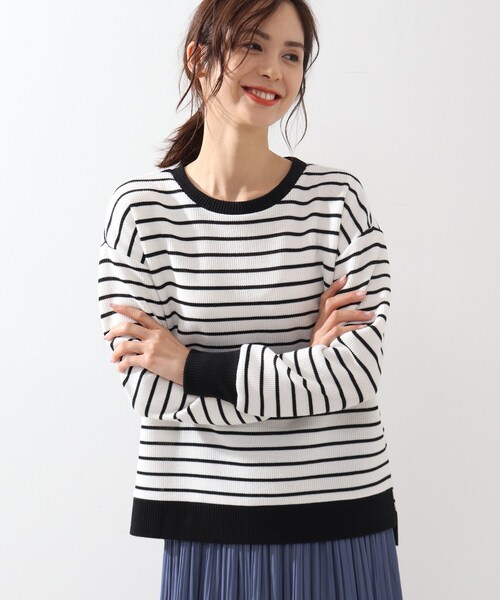 DRESKIP(ドレスキップ)の「◆リブ切り替えサカリバボーダープルオーバー(Tシャツ/カットソー・レディース・グレー系その他3/ホワイト系5/ベージュ系2/ライトグリーン系2・02/03/04)」の2枚目の写真