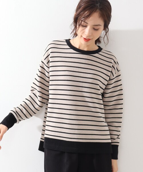 DRESKIP(ドレスキップ)の「◆リブ切り替えサカリバボーダープルオーバー(Tシャツ/カットソー・レディース・グレー系その他3/ホワイト系5/ベージュ系2/ライトグリーン系2・02/03/04)」の3枚目の写真