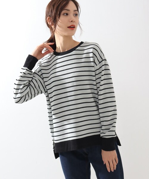 DRESKIP(ドレスキップ)の「◆リブ切り替えサカリバボーダープルオーバー(Tシャツ/カットソー・レディース・グレー系その他3/ホワイト系5/ベージュ系2/ライトグリーン系2・02/03/04)」の4枚目の写真