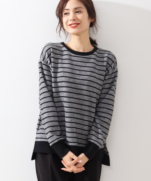 DRESKIP(ドレスキップ)の「◆リブ切り替えサカリバボーダープルオーバー(Tシャツ/カットソー・レディース・グレー系その他3/ホワイト系5/ベージュ系2/ライトグリーン系2・02/03/04)」の1枚目の写真