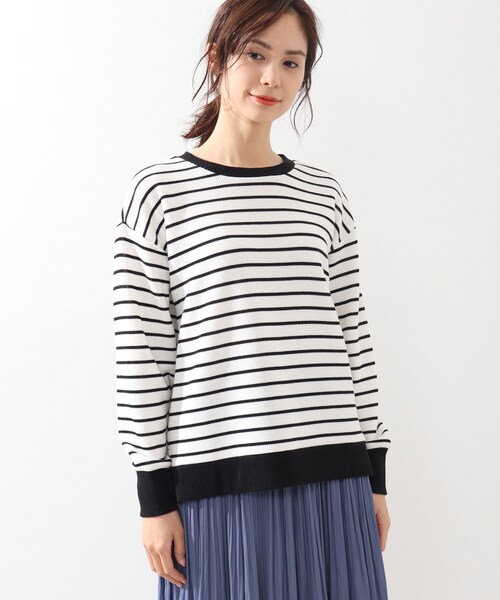 DRESKIP(ドレスキップ)の「◆リブ切り替えサカリバボーダープルオーバー(Tシャツ/カットソー・レディース・グレー系その他3/ホワイト系5/ベージュ系2/ライトグリーン系2・02/03/04)」の6枚目の写真
