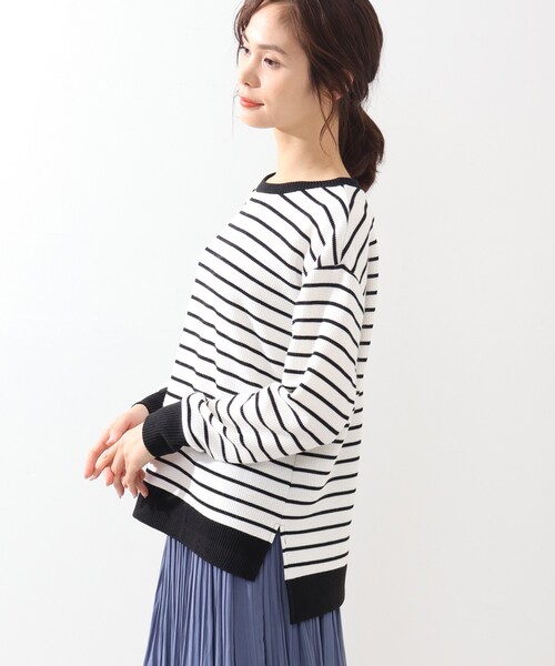 DRESKIP(ドレスキップ)の「◆リブ切り替えサカリバボーダープルオーバー(Tシャツ/カットソー・レディース・グレー系その他3/ホワイト系5/ベージュ系2/ライトグリーン系2・02/03/04)」の7枚目の写真