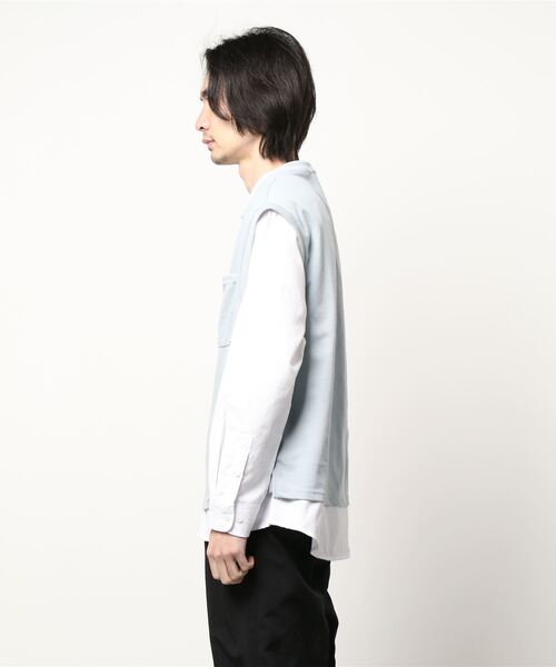 BACK NUMBER（バックナンバー）の「【BACK NUMBER】シャツベストレイヤード（ベスト・メンズ・ライトベージュ/ケリー/ブルー・M/XL/L）」の6枚目の写真