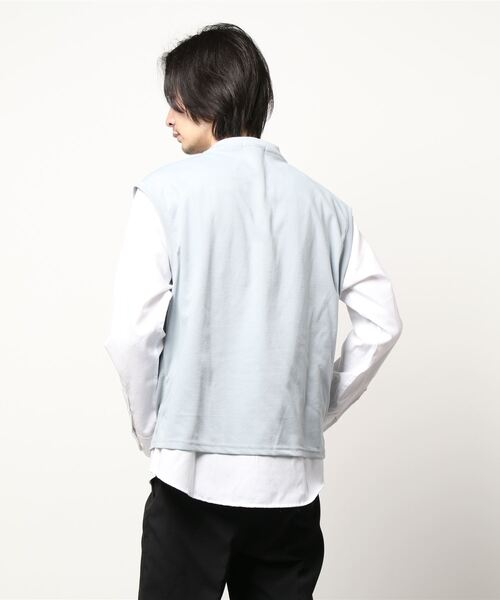 BACK NUMBER（バックナンバー）の「【BACK NUMBER】シャツベストレイヤード（ベスト・メンズ・ライトベージュ/ケリー/ブルー・M/XL/L）」の4枚目の写真