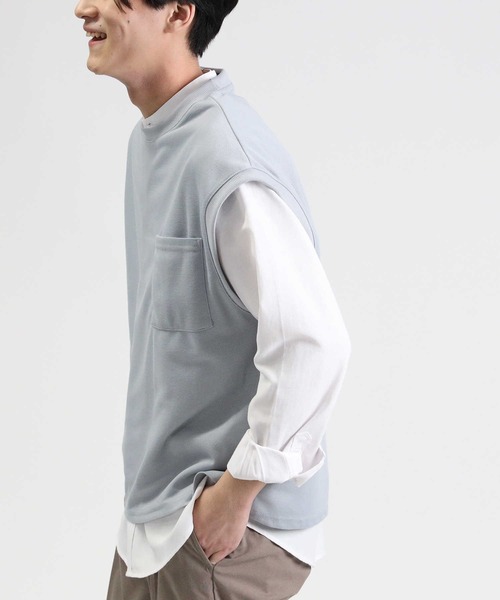 BACK NUMBER（バックナンバー）の「【BACK NUMBER】シャツベストレイヤード（ベスト・メンズ・ライトベージュ/ケリー/ブルー・M/XL/L）」の15枚目の写真