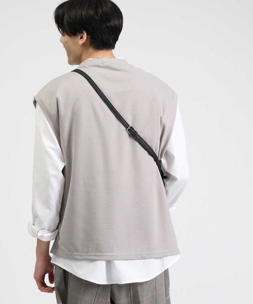 BACK NUMBER（バックナンバー）の「【BACK NUMBER】シャツベストレイヤード（ベスト・メンズ・ライトベージュ/ケリー/ブルー・M/XL/L）」の8枚目の写真