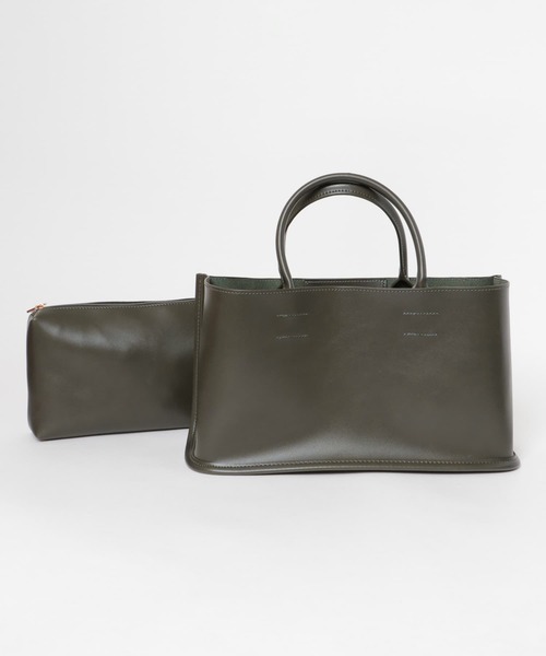 KBF(ケイビーエフ)の「ポーチ付きスクエアキューブハンドBAG(ハンドバッグ・レディース・ブラック/カーキ/キャメル・ONE)」の9枚目の写真