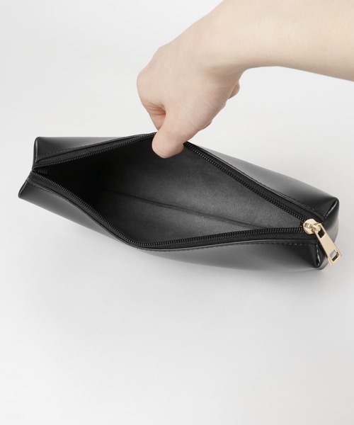 KBF(ケイビーエフ)の「ポーチ付きスクエアキューブハンドBAG(ハンドバッグ・レディース・ブラック/カーキ/キャメル・ONE)」の14枚目の写真