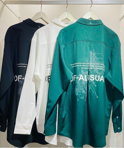 A4A（エーフォーエー）の「A4A（エーフォーエー）GRAPHIC LSH グラフィック ロングスリーブシャツ（シャツ/ブラウス・メンズ・ホワイト/ブラック/グリーン・FREE）」の9枚目の写真