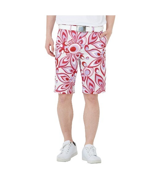 Loudmouth ラウドマウス Loudmouth ラウドマウス のその他パンツ Loudmouth ラウドマウス 総柄 ストレッチツイル Loudmouth ラウドマウス のファッション シャガデリックプリント シャガデリックプリント ストレッチツイル ショートパンツ Uvカット ゴルフウェア