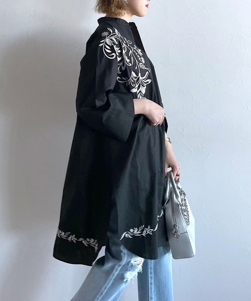 PAGEBOY(ページボーイ)の「エンブロイダリーワンピース(チュニック・レディース・オフホワイト/ブラック・FREE)」の6枚目の写真