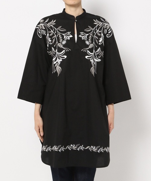 PAGEBOY(ページボーイ)の「エンブロイダリーワンピース(チュニック・レディース・オフホワイト/ブラック・FREE)」の9枚目の写真