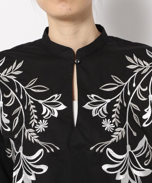 PAGEBOY(ページボーイ)の「エンブロイダリーワンピース(チュニック・レディース・オフホワイト/ブラック・FREE)」の12枚目の写真