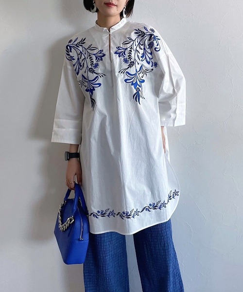 PAGEBOY(ページボーイ)の「エンブロイダリーワンピース(チュニック・レディース・オフホワイト/ブラック・FREE)」の3枚目の写真