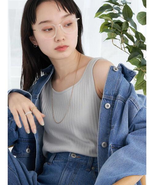 earth music&ecology（アースミュージックアンドエコロジー）の「ランダムリブ2wayタンクトップ（タンクトップ・レディース・ライトグレー/ブラック/ライトベージュ/オフホワイト・S/M）」の14枚目の写真