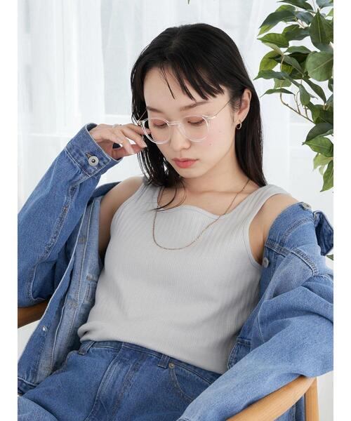 earth music&ecology（アースミュージックアンドエコロジー）の「ランダムリブ2wayタンクトップ（タンクトップ・レディース・ライトグレー/ブラック/ライトベージュ/オフホワイト・S/M）」の16枚目の写真