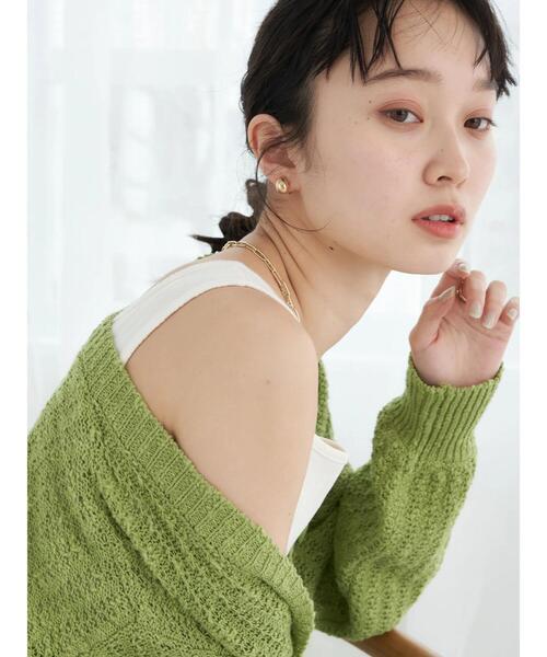 earth music&ecology（アースミュージックアンドエコロジー）の「ランダムリブ2wayタンクトップ（タンクトップ・レディース・ライトグレー/ブラック/ライトベージュ/オフホワイト・S/M）」の7枚目の写真