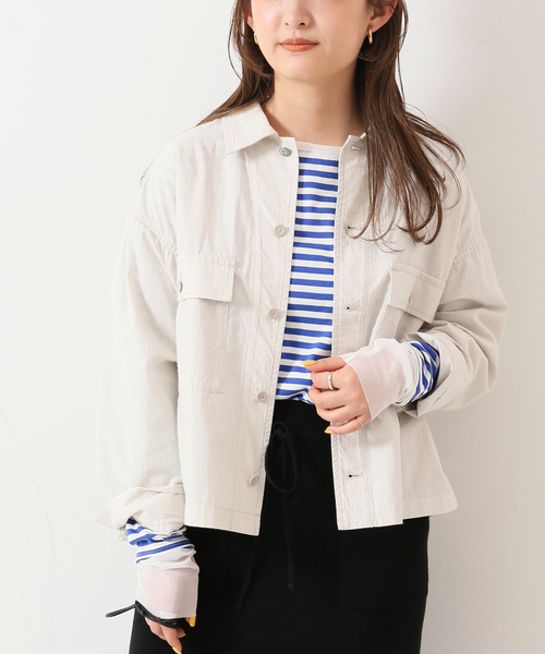 SLOBE IENA(スローブイエナ)の「ヴィンテージブロードミリタリーブルゾン◆(ミリタリージャケット・レディース・ネイビー/ナチュラル・FREE)」の10枚目の写真