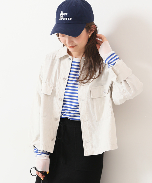 SLOBE IENA(スローブイエナ)の「ヴィンテージブロードミリタリーブルゾン◆(ミリタリージャケット・レディース・ネイビー/ナチュラル・FREE)」の13枚目の写真