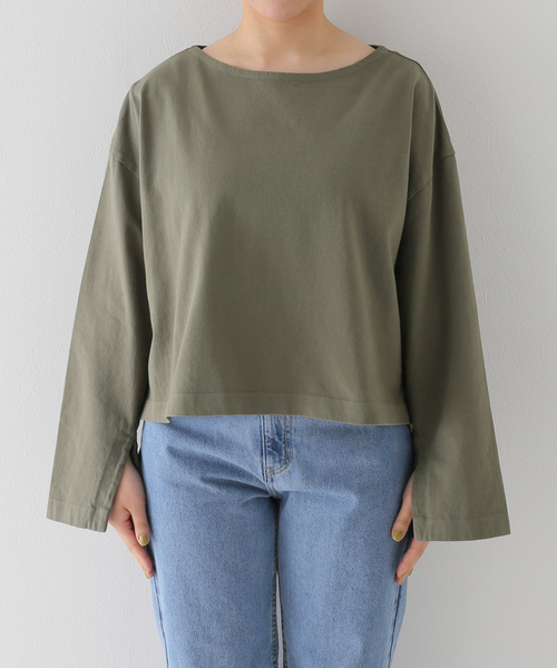 SLOBE IENA(スローブイエナ)の「スリットTシャツ◆(Tシャツ/カットソー・レディース・ピンク/カーキ/ホワイト・FREE)」の7枚目の写真