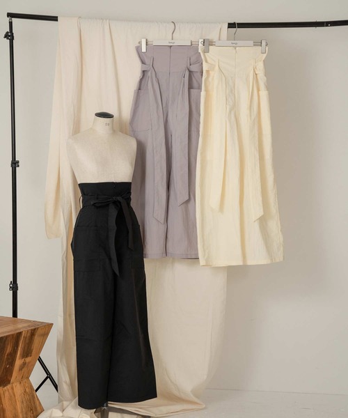lawgy（ラウジー）の「high waist ribbon pants（その他パンツ・レディース・ブラック/アイボリー/パープル系・FREE）」の7枚目の写真