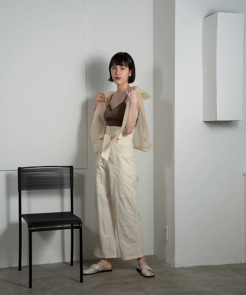 lawgy（ラウジー）の「high waist ribbon pants（その他パンツ・レディース・ブラック/アイボリー/パープル系・FREE）」の8枚目の写真