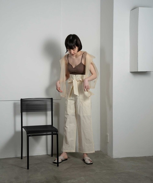 lawgy（ラウジー）の「high waist ribbon pants（その他パンツ・レディース・ブラック/アイボリー/パープル系・FREE）」の10枚目の写真