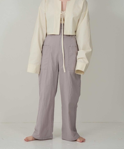 lawgy（ラウジー）の「high waist ribbon pants（その他パンツ・レディース・ブラック/アイボリー/パープル系・FREE）」の14枚目の写真