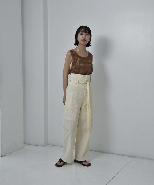lawgy（ラウジー）の「high waist ribbon pants（その他パンツ・レディース・ブラック/アイボリー/パープル系・FREE）」の12枚目の写真