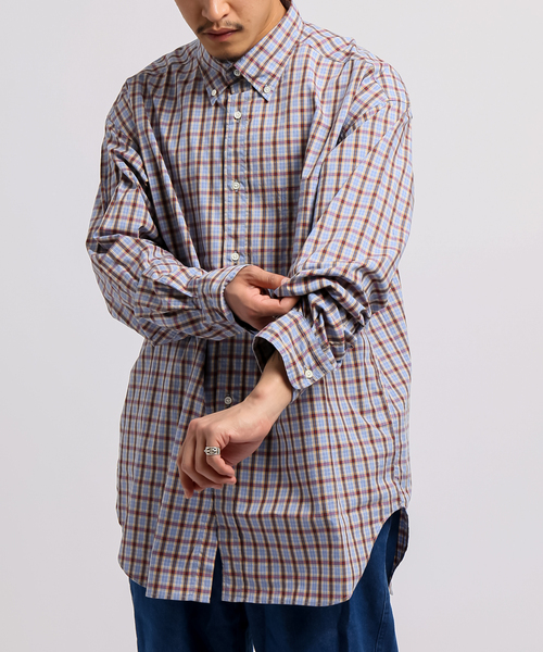 B.C STOCK(ベーセーストック)の「PLAID BIG ボタンダウンシャツ(シャツ/ブラウス・メンズ・ネイビー/ブルー系その他・SMALL/MEDIUM/LARGE)」の2枚目の写真