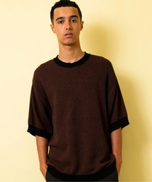 【FACTOTUM】ジャガードニットクルーネックTシャツ