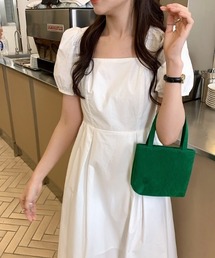 Opinion korean town | YUGA バックオープン　パフスリーブフレアワンピース(ワンピース)