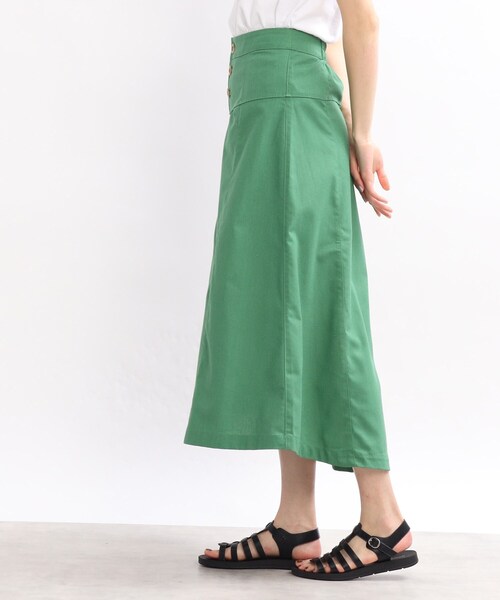 SHOO・LA・RUE（シューラルー）の「◆前ボタン切り替えAラインスカート（スカート・レディース・チャコールグレー/グリーン/ピンク系・02/03/04）」の21枚目の写真
