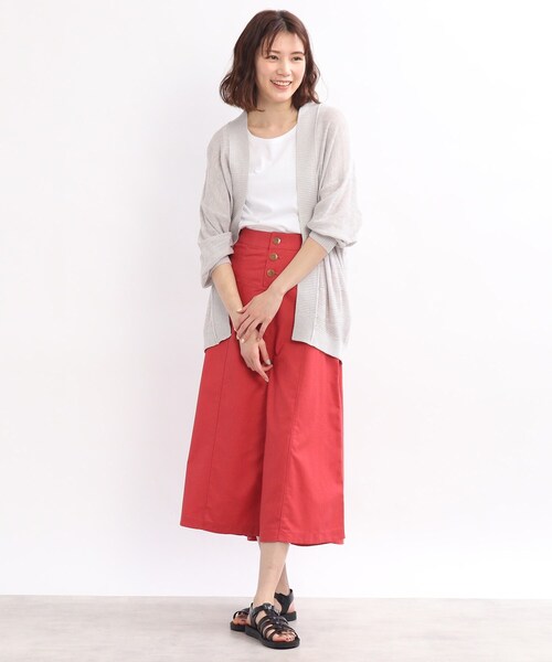 SHOO・LA・RUE（シューラルー）の「◆前ボタン切り替えAラインスカート（スカート・レディース・チャコールグレー/グリーン/ピンク系・02/03/04）」の13枚目の写真