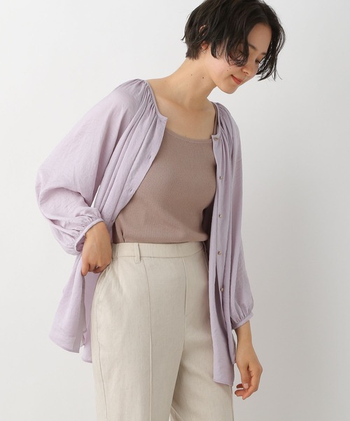 LEPSIM（レプシィム）の「2WAYギャザーブラウス　273844（シャツ/ブラウス・レディース・カーキ/ライトピンク/オフホワイト/ネイビー・FREE）」の11枚目の写真