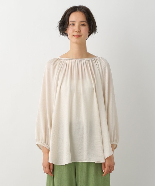 LEPSIM（レプシィム）の「2WAYギャザーブラウス　273844（シャツ/ブラウス・レディース・カーキ/ライトピンク/オフホワイト/ネイビー・FREE）」の21枚目の写真