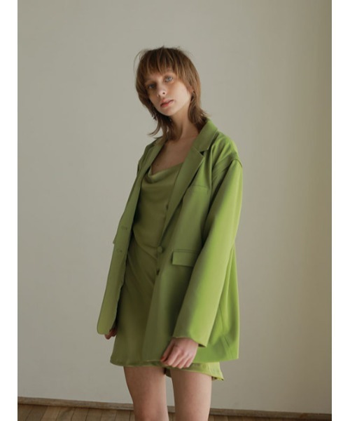 AMAIL(アマイル)の「2way mushroom Jacket(テーラードジャケット・レディース・グレー/グリーン・FREE)」の4枚目の写真