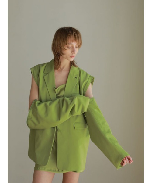 AMAIL(アマイル)の「2way mushroom Jacket(テーラードジャケット・レディース・グレー/グリーン・FREE)」の5枚目の写真