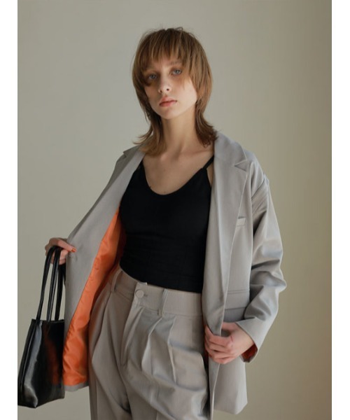 AMAIL(アマイル)の「2way mushroom Jacket(テーラードジャケット・レディース・グレー/グリーン・FREE)」の9枚目の写真