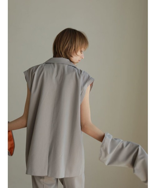 AMAIL(アマイル)の「2way mushroom Jacket(テーラードジャケット・レディース・グレー/グリーン・FREE)」の13枚目の写真