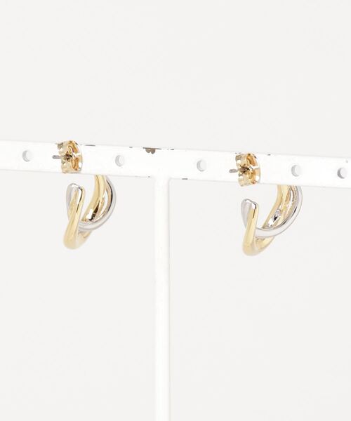 COLOR TOKYO ACCESSORIES(カラートウキョウアクセサリー)の「MIXレイヤード風フープピアス(ピアス(両耳用)・レディース・その他・FREE)」の2枚目の写真
